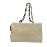 Chanel Matelasse Chain Tote Bag Leather Beige CC Auth yk11588