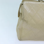 Chanel Matelasse Chain Tote Bag Leather Beige CC Auth yk11588