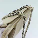 Chanel Matelasse Chain Tote Bag Leather Beige CC Auth yk11588