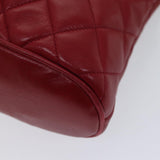 Chanel Matelasse Chain Shoulder Bag Leather Red CC Auth yk11662