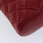 Chanel Matelasse Chain Shoulder Bag Leather Red CC Auth yk11662