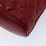 Chanel Matelasse Chain Shoulder Bag Leather Red CC Auth yk11662