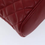 Chanel Matelasse Chain Shoulder Bag Leather Red CC Auth yk11662