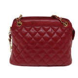 Chanel Matelasse Chain Shoulder Bag Leather Red CC Auth yk11662