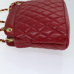 Chanel Matelasse Chain Shoulder Bag Leather Red CC Auth yk11662