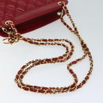 Chanel Matelasse Chain Shoulder Bag Leather Red CC Auth yk11662
