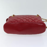 Chanel Matelasse Chain Shoulder Bag Leather Red CC Auth yk11662