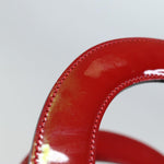 Chanel Mademoiselle Hand Bag Enamel Leather White Red CC Auth yk12409A