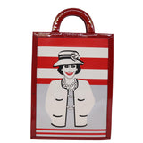 Chanel Mademoiselle Hand Bag Enamel Leather White Red CC Auth yk12409A