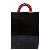 Chanel Mademoiselle Hand Bag Enamel Leather White Red CC Auth yk12409A