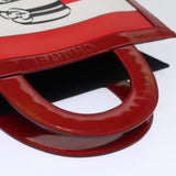 Chanel Mademoiselle Hand Bag Enamel Leather White Red CC Auth yk12409A