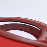 Chanel Mademoiselle Hand Bag Enamel Leather White Red CC Auth yk12409A