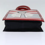 Chanel Mademoiselle Hand Bag Enamel Leather White Red CC Auth yk12409A