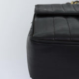 Chanel Mademoiselle Big COCO Mark Chain Bag Lamb Skin Black CC Auth yk12655
