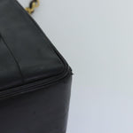Chanel Mademoiselle Big COCO Mark Chain Bag Lamb Skin Black CC Auth yk12655