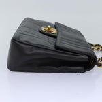 Chanel Mademoiselle Big COCO Mark Chain Bag Lamb Skin Black CC Auth yk12655