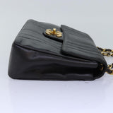 Chanel Mademoiselle Big COCO Mark Chain Bag Lamb Skin Black CC Auth yk12655