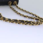 Chanel Mademoiselle Big COCO Mark Chain Bag Lamb Skin Black CC Auth yk12655