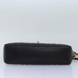 Chanel Mademoiselle Big COCO Mark Chain Bag Lamb Skin Black CC Auth yk12655