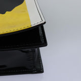 Chanel Mademoiselle Clutch Bag Enamel Black Yellow CC Auth yk13029