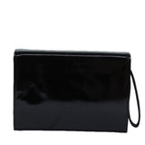 Chanel Mademoiselle Clutch Bag Enamel Black Yellow CC Auth yk13029