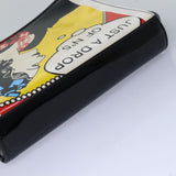 Chanel Mademoiselle Clutch Bag Enamel Black Yellow CC Auth yk13029