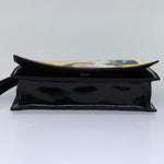Chanel Mademoiselle Clutch Bag Enamel Black Yellow CC Auth yk13029