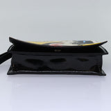 Chanel Mademoiselle Clutch Bag Enamel Black Yellow CC Auth yk13029
