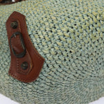 balenciaga Hand Bag Raffia Blue 236741 Auth yk13377