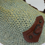 balenciaga Hand Bag Raffia Blue 236741 Auth yk13377
