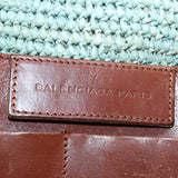 balenciaga Hand Bag Raffia Blue 236741 Auth yk13377