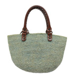 balenciaga Hand Bag Raffia Blue 236741 Auth yk13377