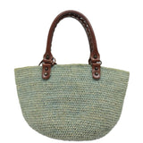 balenciaga Hand Bag Raffia Blue 236741 Auth yk13377