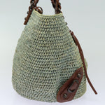 balenciaga Hand Bag Raffia Blue 236741 Auth yk13377