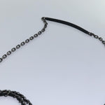 Chanel Matelasse Chain Gamaguchi Hand Bag Leather 2way Black CC Auth yk13501