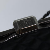 Chanel Matelasse Chain Gamaguchi Hand Bag Leather 2way Black CC Auth yk13501
