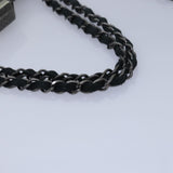 Chanel Matelasse Chain Gamaguchi Hand Bag Leather 2way Black CC Auth yk13501