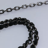Chanel Matelasse Chain Gamaguchi Hand Bag Leather 2way Black CC Auth yk13501
