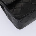 Chanel Matelasse 23 Turn Lock Chain Bag Lamb Skin Black CC Auth yk13530A