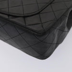 Chanel Matelasse 23 Turn Lock Chain Bag Lamb Skin Black CC Auth yk13530A