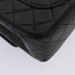 Chanel Matelasse 23 Turn Lock Chain Bag Lamb Skin Black CC Auth yk13530A