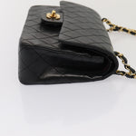 Chanel Matelasse 23 Turn Lock Chain Bag Lamb Skin Black CC Auth yk13530A