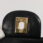Chanel Matelasse 23 Turn Lock Chain Bag Lamb Skin Black CC Auth yk13530A