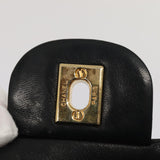 Chanel Matelasse 23 Turn Lock Chain Bag Lamb Skin Black CC Auth yk13530A