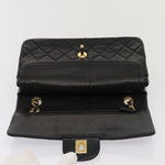 Chanel Matelasse 23 Turn Lock Chain Bag Lamb Skin Black CC Auth yk13530A