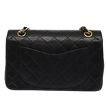 Chanel Matelasse 23 Turn Lock Chain Bag Lamb Skin Black CC Auth yk13530A