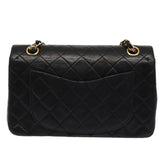 Chanel Matelasse 23 Turn Lock Chain Bag Lamb Skin Black CC Auth yk13530A