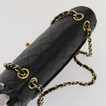 Chanel Matelasse 23 Turn Lock Chain Bag Lamb Skin Black CC Auth yk13530A