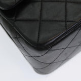 Chanel Matelasse 25 Turn Lock Chain Hand Bag Lamb Skin Black CC Auth yk14030A