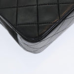 Chanel Matelasse 25 Turn Lock Chain Hand Bag Lamb Skin Black CC Auth yk14030A